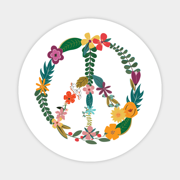 Floral Peace Sign Magnet by TheNativeState